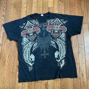 Y2K‎ Affliction Style Skull Graphic Shirt